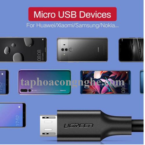 Ugreen 60827 3M màu đen cáp Micro Usb 2.0 mạ nickel chống nhiễu us289 30060827